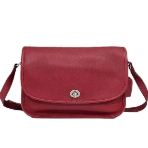 Vintage Coach City Bag Classic Red Leather Purse 9790...